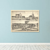 Schule, Kirche, Residenzen, Yolo Co Leinwanddruck (Insitu (Holzboden))