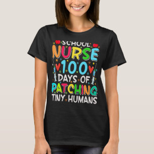 Schule Krankenschwester 100 Tage Patchen winzige M T-Shirt
