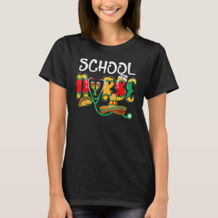 Schule Krankenschwester Mexikanisches Stethoskop C T-Shirt
