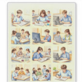 Schule neugieriger Köpfe Aufkleber (Vorderseite)