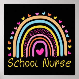 Schule Nurse Rainbow Poster