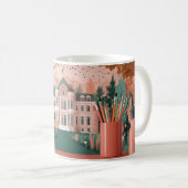 Schule oder Universität mit klassischer Villenarch Kaffeetasse (VorderseiteRechts)