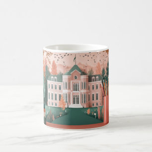 Schule oder Universität mit klassischer Villenarch Kaffeetasse