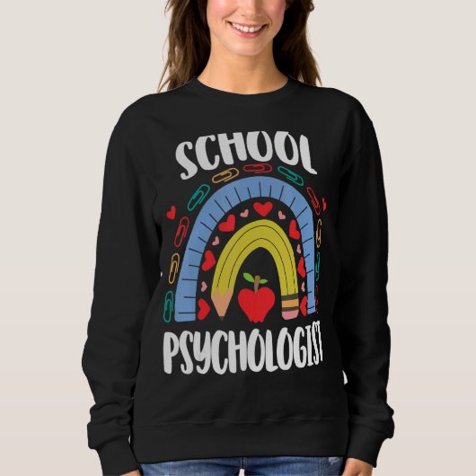 Schule Psycologist Schule Regenbogen Acedamic Sweatshirt (Vorderseite)