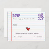 Schule Sweethearts Wedding Response Card RSVP Karte (Vorne/Hinten)