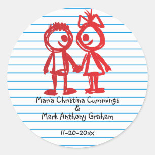 Schule Sweethearts Wedding Sticker
