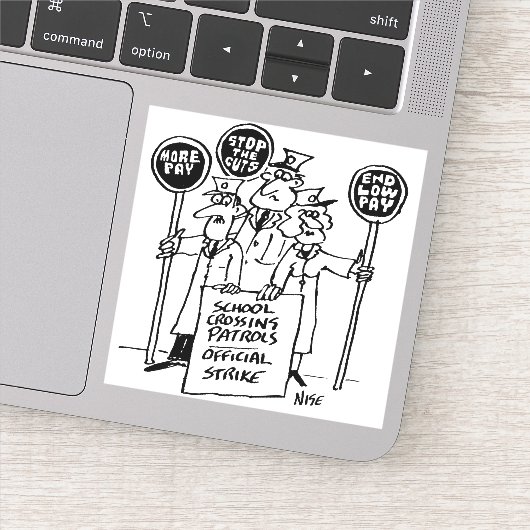 Schule Überqueren Patrol Lollipop Men on Strike Aufkleber (Detail)