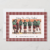Schule/Uni Frohe Weihnachtskinder Kariert Feiertagskarte (Vorderseite)