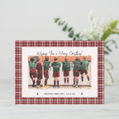 Schule/Uni Frohe Weihnachtskinder Kariert Feiertagskarte (Stehend Vorderseite)
