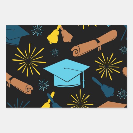 Schule, Uni, Thema Abschluss an der Universität Geschenkpapier Set (Vorderseite 3)