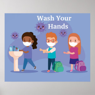 Schule Waschen Sie Ihre Hände Poster