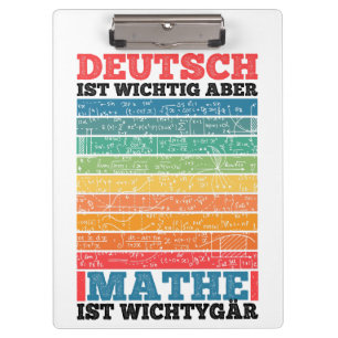 Schule wichtig, aber Mathematik ist wichtig Klemmbrett