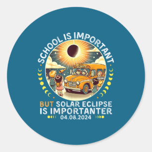 Schule Wichtig Sonnenfinsternis Importanter Runder Aufkleber