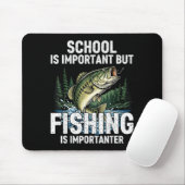 Schule wichtiger Fischfang lustiger Fischer Männer Mousepad (Mit Mouse)