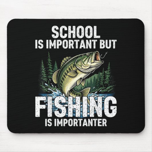 Schule wichtiger Fischfang lustiger Fischer Männer Mousepad (Vorne)