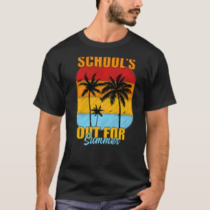 Schulen für die Retro-Palme im Sommer letzten Tag  T-Shirt