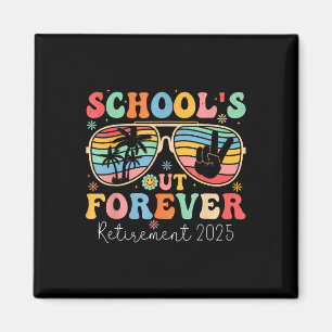 Schulen für immer wieder müde Lehrer 2025 Groovy R Magnet