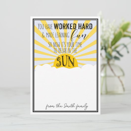 Schulen für Sommerpädagogik CARDHOLDER Einladung (Stehend Vorderseite)