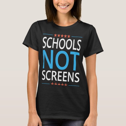 Schulen werden nicht mit Anti-Virtual-Learning-Ang T-Shirt (Vorderseite)