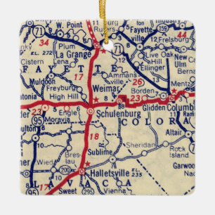 Schulenberg TX Vintage Karte Keramikornament