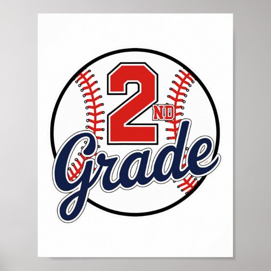 Schüler der 2. Klasse Baseball Zurück zur Schule B Poster (Vorne)