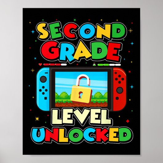 Schüler der 2. Klasse freigeschalteter Videospiele Poster (Vorne)
