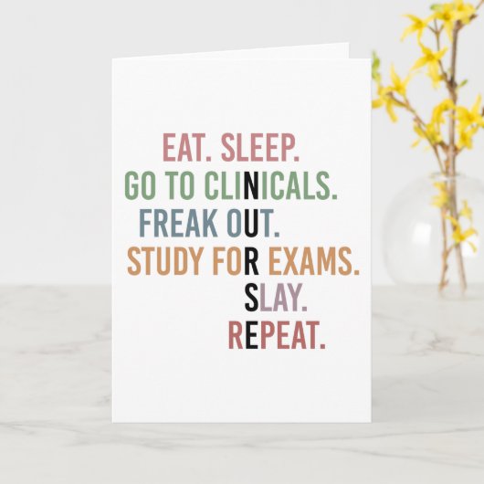 Schüler der Funny Nursing School Future Nurse Gesc Karte (Gelbe Blume)