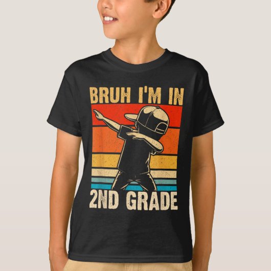 Schüler der zweiten Klasse Dabbing Junge Bruh Ich T-Shirt (Vorderseite)