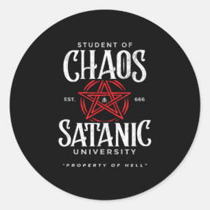 Schüler des Chaos satanische Universität Covens fü Runder Aufkleber
