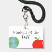 Schüler des Tages! Ausweis (Vorderseite mit Lanyard)
