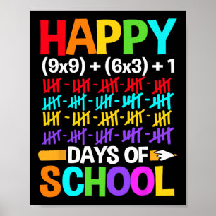 Schüler freuen sich über 100 Schultage Poster