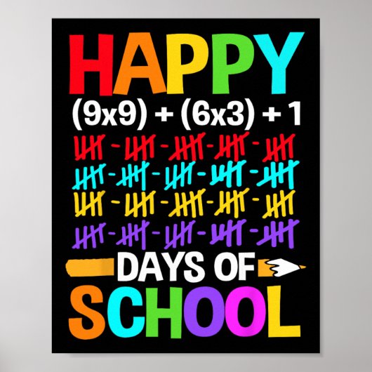 Schüler freuen sich über 100 Schultage Poster (Vorne)