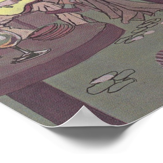 Schüler in einem französischen Café Poster (Ecke)