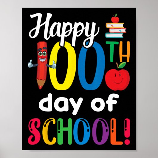 Schüler Kinder Lehrer Geschenk zum 100. Schultag Poster (Vorne)