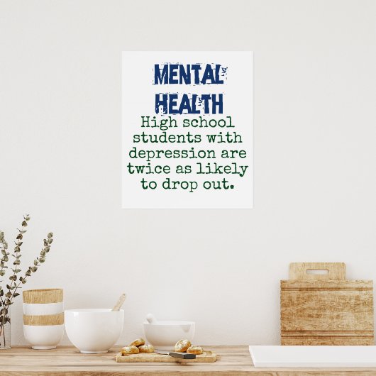 Schüler mit Depression - psychische Gesundheit Poster (Küche)