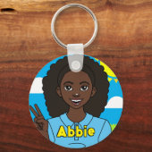 Schüler Niedlicher Cartoon Name des Mädchens Schlüsselanhänger (Vorderseite)