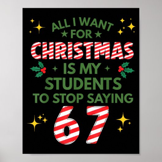 Schüler sagen 6-7 67 Sechs Sieben Lustiger Lehrer  Poster (Vorne)