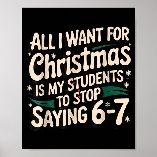Schüler sagen 6-7 67 Sechs Sieben Lustiger Lehrer Poster (Vorne)