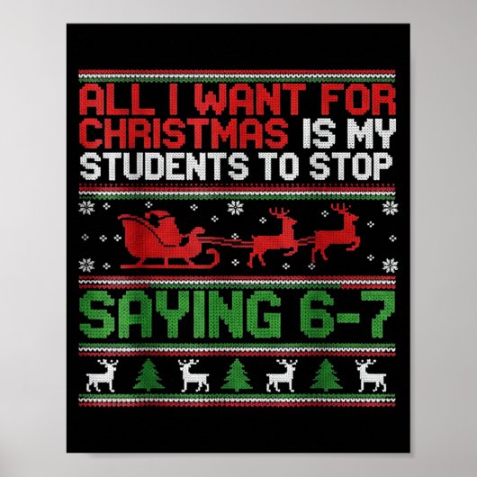 Schüler sagen 6-7 67 Sechs Sieben Lustiger Lehrer Poster (Vorne)
