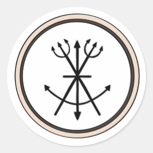 Schüler, Speere und Harpunen Runder Aufkleber