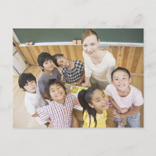 Schüler und Lehrer Postkarte (Vorderseite)