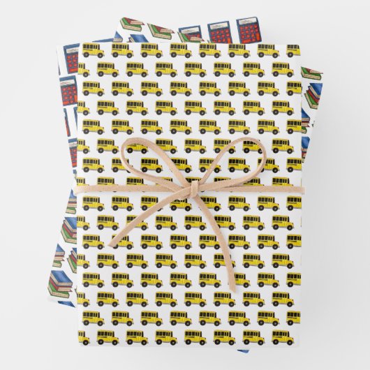 Schüler versorgt Busbuchrechner Geschenkpapier Set (Beispiel)