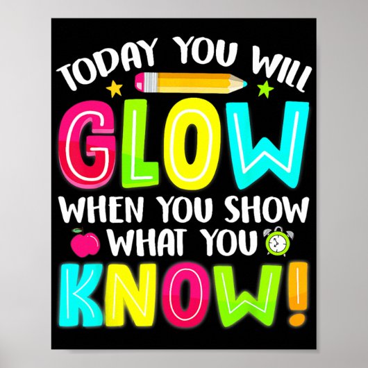 Schüler, was Sie am Testtag zeigen Poster (Vorne)