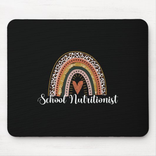 Schulernährungsberater Leopard Regenbogen Zurück z Mousepad (Vorne)