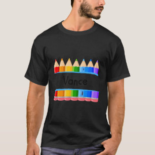 Schülername Vance Kindergen Tag T-Shirt