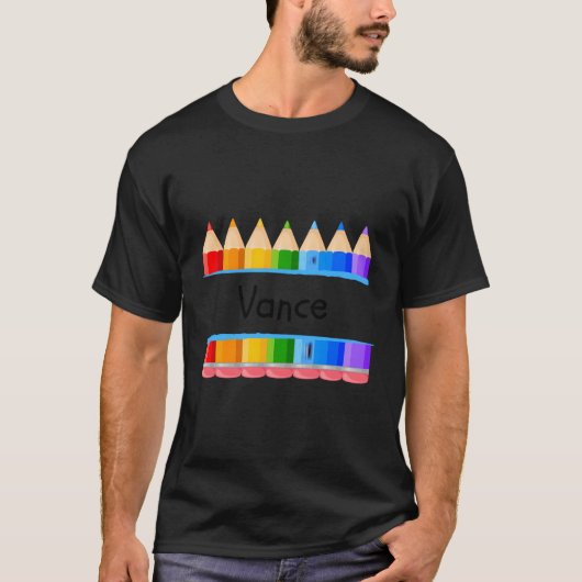 Schülername Vance Kindergen Tag T-Shirt (Vorderseite)
