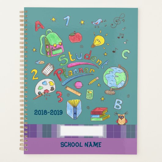 Schülerplaner der Grundschule - Doodle Planer (Vorderseite)