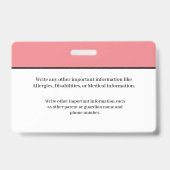 Schülerschule mit Ausweis für Kinder (Back)