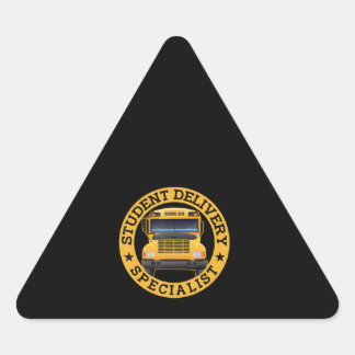 Schülervortrag Fachspezialist Funny School Bus Dri Dreieckiger Aufkleber