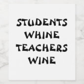 Schülerweine, Lehrerweine Weinetikett (Einzelnes Label)